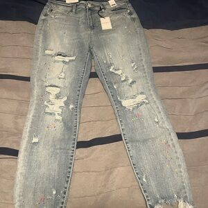 Just Blue Paint Splatter jeans
